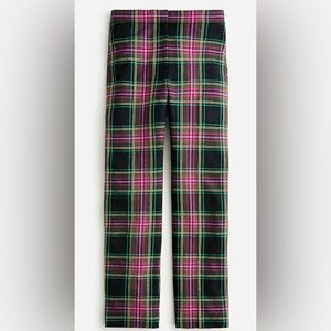 J. Crew Kate straight-leg pant in pink Stewart tartan wool blend Sz 4 EUC